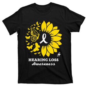 Hearing Loss Warrior Awareness Sunflower T-Shirt