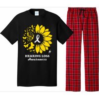 Hearing Loss Warrior Awareness Sunflower Pajama Set