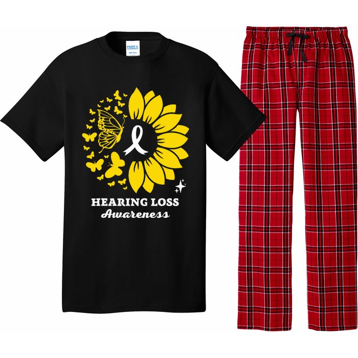 Hearing Loss Warrior Awareness Sunflower Pajama Set