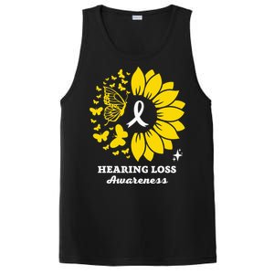 Hearing Loss Warrior Awareness Sunflower PosiCharge Competitor Tank