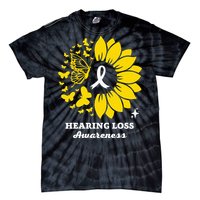 Hearing Loss Warrior Awareness Sunflower Tie-Dye T-Shirt