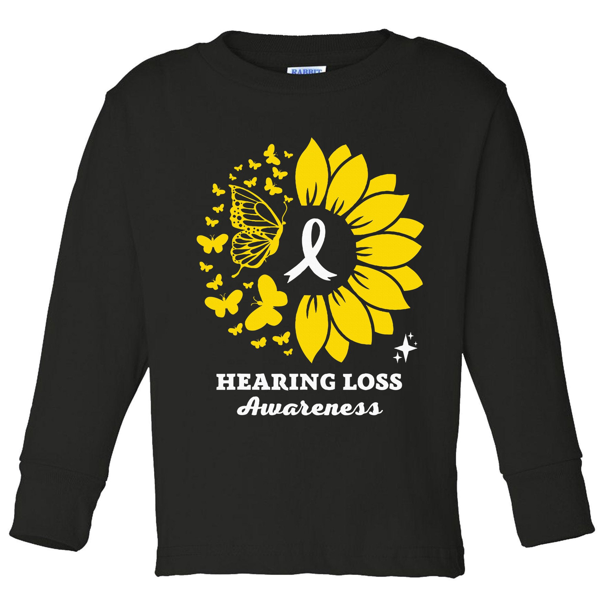 Hearing Loss Warrior Awareness Sunflower Toddler Long Sleeve Shirt