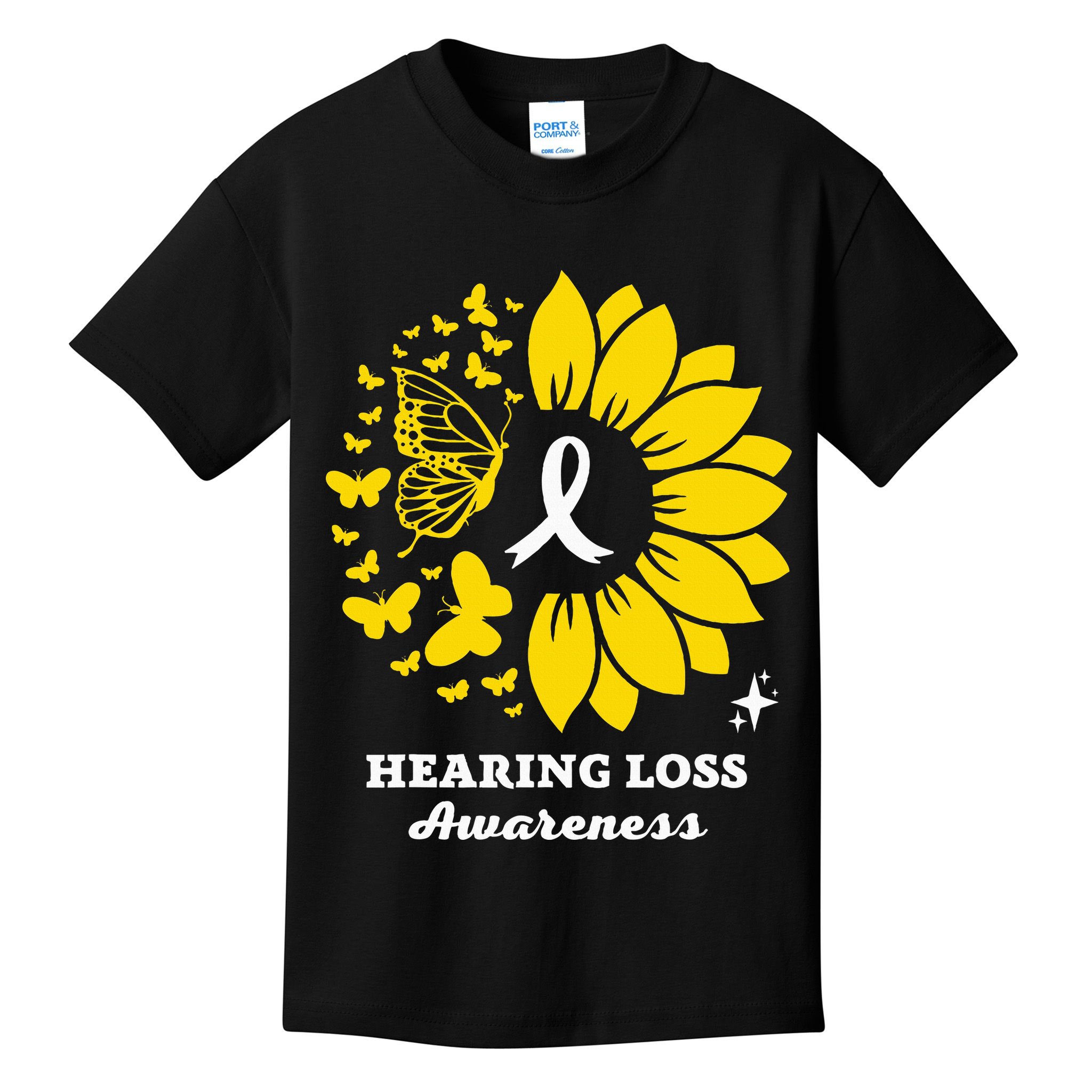 Hearing Loss Warrior Awareness Sunflower Kids T-Shirt
