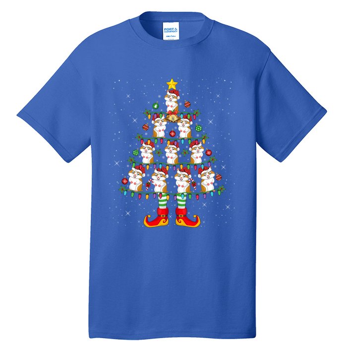 Hamster Lover Xmas Holiday Lighting Hamster Christmas Tree Gift Tall T-Shirt