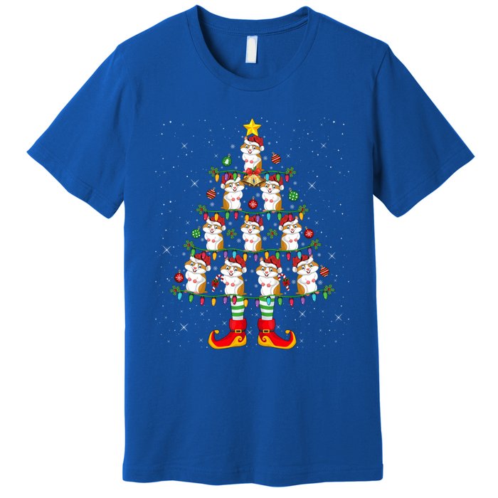 Hamster Lover Xmas Holiday Lighting Hamster Christmas Tree Gift Premium T-Shirt