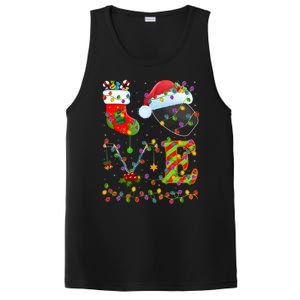 Hockey Lover Xmas Lighting Santa Love Ice Hockey Christmas Meaningful Gift PosiCharge Competitor Tank