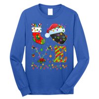 Hockey Lover Xmas Lighting Santa Love Ice Hockey Christmas Meaningful Gift Long Sleeve Shirt