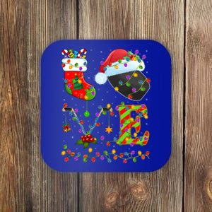 Hockey Lover Xmas Lighting Santa Love Ice Hockey Christmas Meaningful Gift Coaster