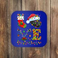 Hockey Lover Xmas Lighting Santa Love Ice Hockey Christmas Meaningful Gift Coaster