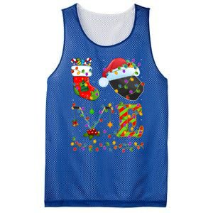 Hockey Lover Xmas Lighting Santa Love Ice Hockey Christmas Meaningful Gift Mesh Reversible Basketball Jersey Tank