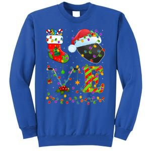 Hockey Lover Xmas Lighting Santa Love Ice Hockey Christmas Meaningful Gift Tall Sweatshirt