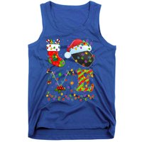 Hockey Lover Xmas Lighting Santa Love Ice Hockey Christmas Meaningful Gift Tank Top