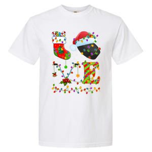 Hockey Lover Xmas Lighting Santa Love Ice Hockey Christmas Meaningful Gift Garment-Dyed Heavyweight T-Shirt