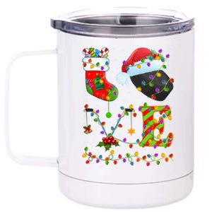 Hockey Lover Xmas Lighting Santa Love Ice Hockey Christmas Meaningful Gift 12 oz Stainless Steel Tumbler Cup