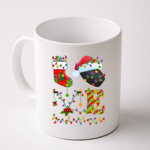 Hockey Lover Xmas Lighting Santa Love Ice Hockey Christmas Meaningful Gift Coffee Mug