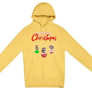 Hedgehog Lover Xmas Ornat Santa Hedgehog Christmas Cool Gift Premium Pullover Hoodie