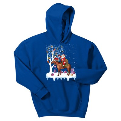 Horse Lover Xmas Gift Santa Riding Horse Christmas Gift Kids Hoodie