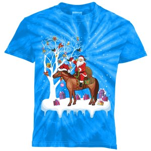 Horse Lover Xmas Gift Santa Riding Horse Christmas Gift Kids Tie-Dye T-Shirt