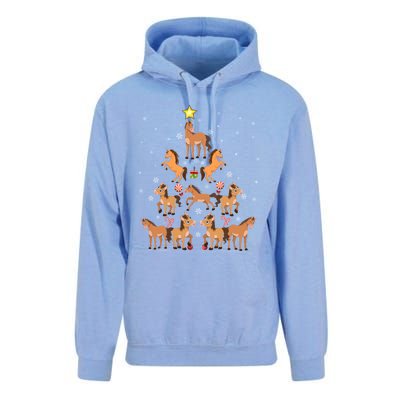 Horse Lover Xmas Holiday Horse Christmas Tree Funny Gift Unisex Surf Hoodie