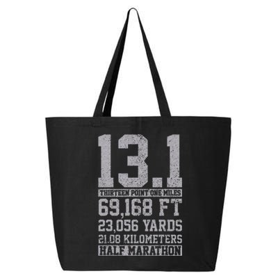 Half Marathon 13.1 Miles Running Runner Gift 25L Jumbo Tote