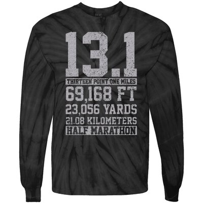 Half Marathon 13.1 Miles Running Runner Gift Tie-Dye Long Sleeve Shirt