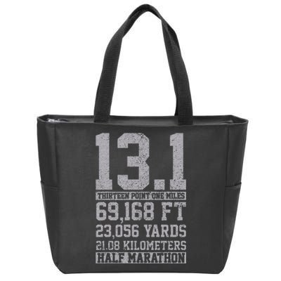 Half Marathon 13.1 Miles Running Runner Gift Zip Tote Bag