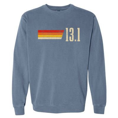 Half Marathon 13.1 Miles Vintage Running Marathon Runner Garment-Dyed Sweatshirt