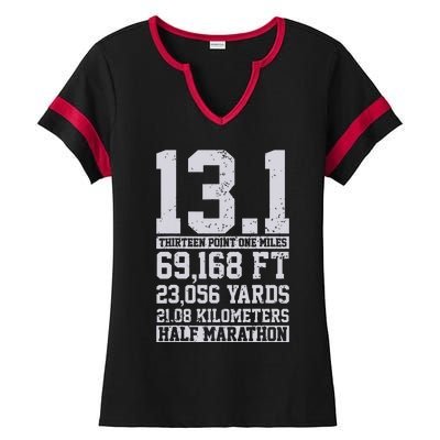 Half Marathon 131 Miles Running Runner Gift Ladies Halftime Notch Neck Tee