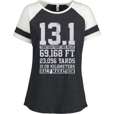 Half Marathon 131 Miles Running Runner Gift Enza Ladies Jersey Colorblock Tee