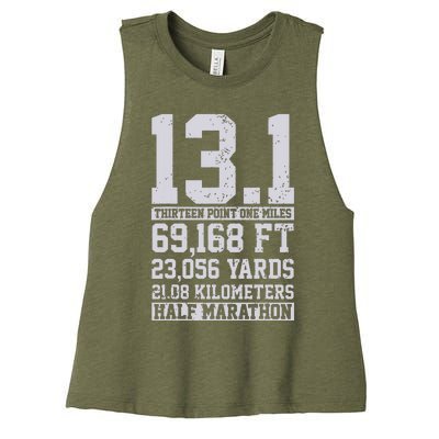 Half Marathon 131 Miles Running Runner Gift Women's Racerback Cropped Tank