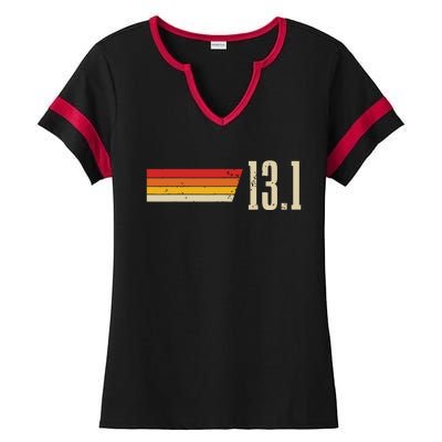 Half Marathon 131 Miles Vintage Running Marathon Runner Ladies Halftime Notch Neck Tee