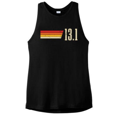 Half Marathon 131 Miles Vintage Running Marathon Runner Ladies PosiCharge Tri-Blend Wicking Tank