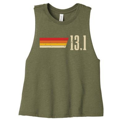 Half Marathon 131 Miles Vintage Running Marathon Runner Women's Racerback Cropped Tank