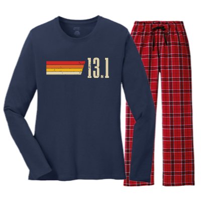 Half Marathon 131 Miles Vintage Running Marathon Runner Women's Long Sleeve Flannel Pajama Set 