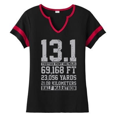 Half Marathon 131 Miles Running Runner Ladies Halftime Notch Neck Tee