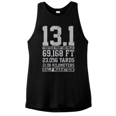 Half Marathon 131 Miles Running Runner Ladies PosiCharge Tri-Blend Wicking Tank