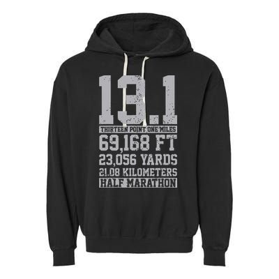 Half Marathon 131 Miles Running Runner Garment-Dyed Fleece Hoodie