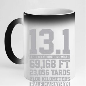 Half Marathon 131 Miles Running Runner 11oz Black Color Changing Mug