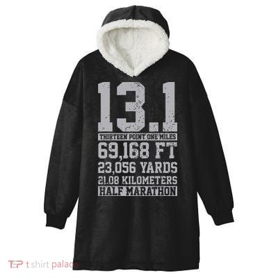 Half Marathon 131 Miles Running Runner Hooded Wearable Blanket