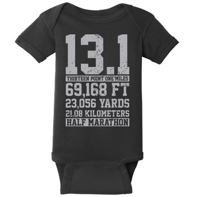 Half Marathon 131 Miles Running Runner Baby Bodysuit