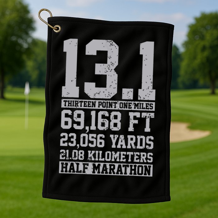 Half Marathon 131 Miles Running Runner Golf Towel