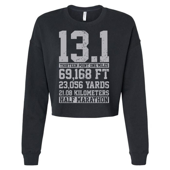 Half Marathon 131 Miles Running Runner Cropped Pullover Crew
