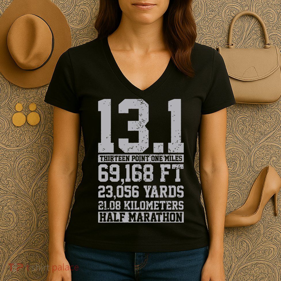 Half Marathon 131 Miles Running Runner Women's V-Neck T-Shirt