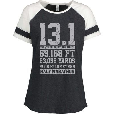 Half Marathon 131 Miles Running Runner Enza Ladies Jersey Colorblock Tee