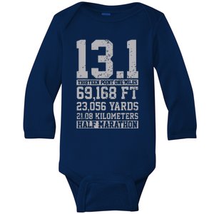 Half Marathon 131 Miles Running Runner Baby Long Sleeve Bodysuit