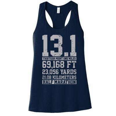 Half Marathon 131 Miles Running Runner Women's Racerback Tank