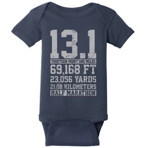 Half Marathon 131 Miles Running Runner Baby Bodysuit