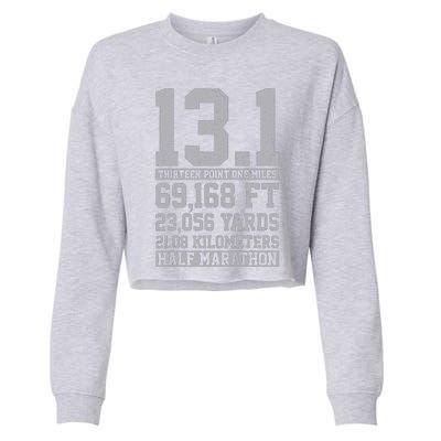 Half Marathon 131 Miles Running Runner Cropped Pullover Crew