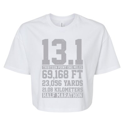 Half Marathon 131 Miles Running Runner Bella+Canvas Jersey Crop Tee