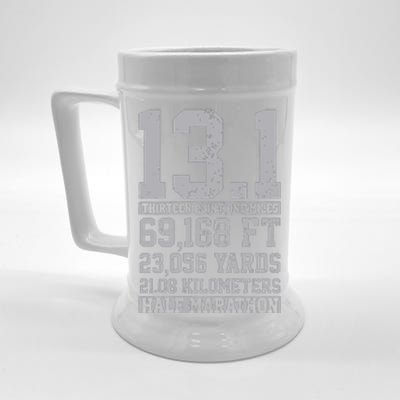 Half Marathon 131 Miles Running Runner Beer Stein